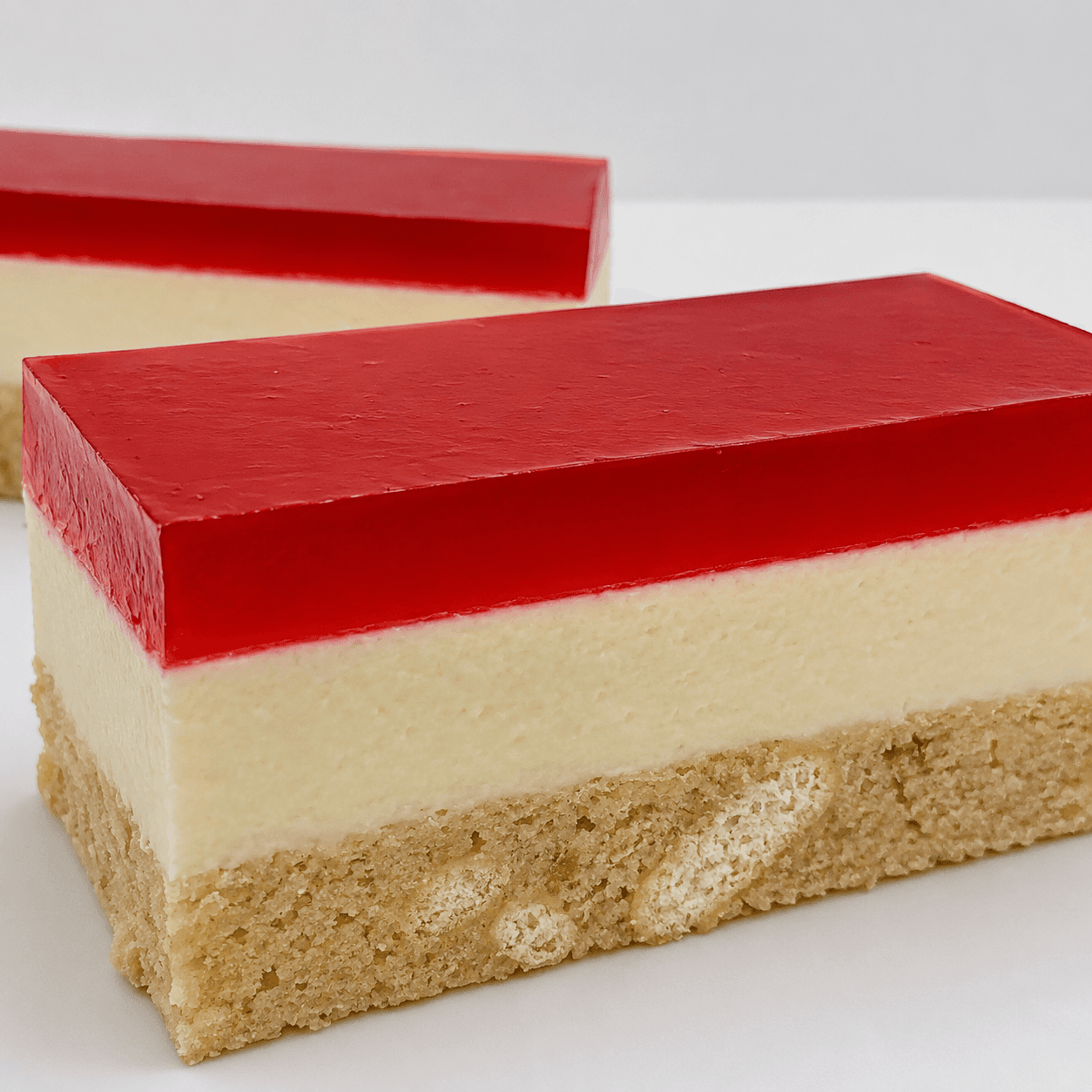 Raspberry Jelly Cheesecake Slice